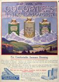 1908 Colgate Talc Powder Ad ~ Keep Cool