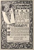 1895 Antique Pope Columbia Bicycles Ad ~ Santa on Bike