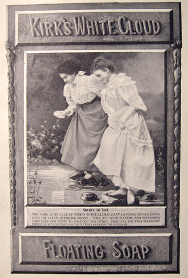1898 Kirk's White Cloud Floating Soap Ad