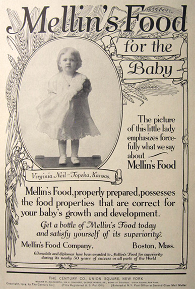 1914 Mellin's Baby Food Ad ~ Virginia Neil, Topeka, KS