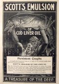 1897 Scott's Emulsion Ad ~ Poseidon Holds Cod Fish
