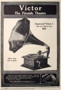1908 Victor I Talking Machine Ad ~ New Flower Horn