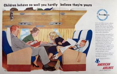 1955 American Airlines Ad ~ Well Behaved Kids
