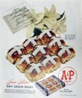 1944 A&P Ad ~ Jane Parker Hot Cross Buns