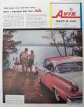 1957 Avis Rent-A-Car Ad ~ Ford Fairlane at Long Lake, ME