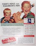 1943 Baby Ruth Candy Bar Ad ~ Today's Meals Make Tomorrow's Men