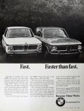 1968 Vintage BMW Ad ~ Model 1600 vs. 2002