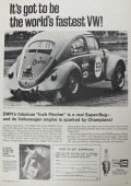 1967 Champion Spark Plugs Ad ~ VW Inch Pincher