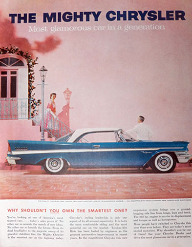 1957 Chrysler New Yorker Ad ~ Glamorous