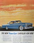 1956 Chrysler Windsor Newport Ad ~ 18 Gleaming Feet of Power