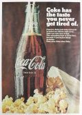 1968 Coca Cola Coke Ad ~ Coke & Popcorn