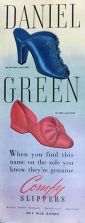 1944 Daniel Green Comfy Slippers Ad ~ Militaire, Judy