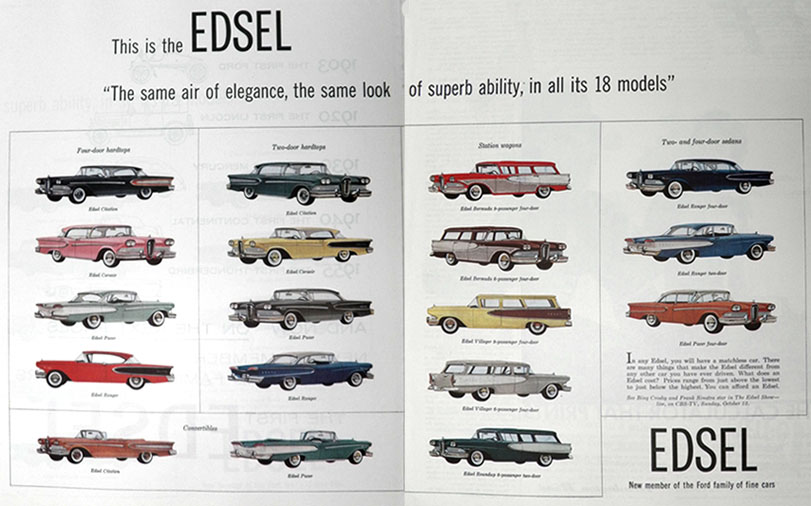 1957 Edsel Ad ~ 18 Models ~ 2 Pages