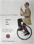 1957 Gulf Oil Ad ~ Man on Unicycle