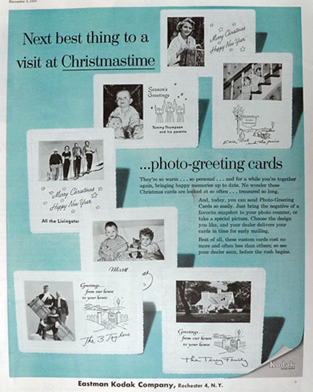 1955 Kodak Photo Greeting Cards Ad ~ Next Best Thing to a Visit