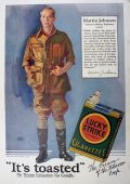 1928 Lucky Strike Cigarettes Ad ~ African Explorer Martin Johnson