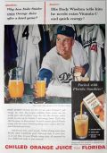 1957 Florida Orange Juice Ad ~ Duke Snider