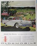 1957 Olds Super 88 Holiday Sedan Ad ~ Golf Course