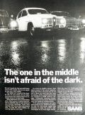 1968 Vintage Saab Ad ~ Not Afraid of the Dark