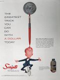 1957 Scripto Pens & Pencils Ad ~ Greatest Trick With a Dollar