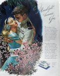 1944 WWII Woodbury Soap Ad ~ Naval Soldier Embraces Woman