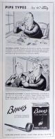 1945 Briggs Tobacco Ad ~ Pipe Types ~ William Steig