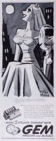1944 Gem Razors & Blades Ad ~ Peter Arno Risque Cartoon