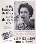 1958 Retro Campbell's Frozen Soup Ad ~ Green Pea with Ham