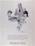 1958 Mass Mutual Life Insurance Ad ~ Rockwell Thanksgiving