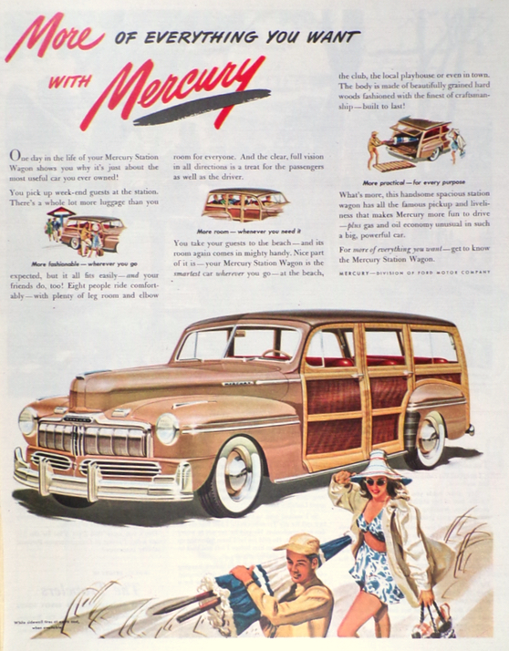 1947 Mercury Woody Station Wagon Ad