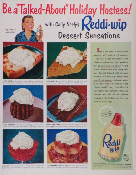 1952 Reddi Wip Whipped Cream Ad ~ Vintage Can