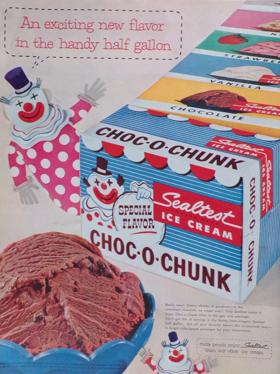1956 Retro Sealtest Ice Cream Ad ~ Choc-O-Chunk