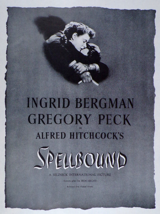 1945 Movie Ad Hitchcock's Spellbound Ingrid Bergman, Vintage Movie Ads