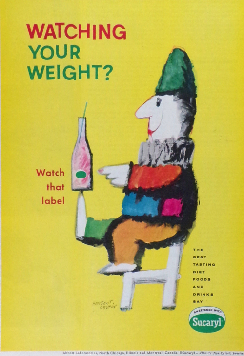 1958 Sucaryl Sweetener Ad ~ Herbert Leupin