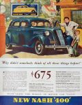 1936 Nash 400 Car Ad ~ Hinged Radiator On Hood