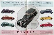 1934 Pontiac Ad ~ Seven Body Types, 2 Pages