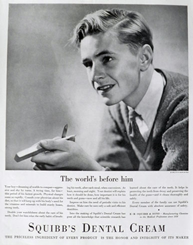 1934 Squibb's Dental Cream Ad
