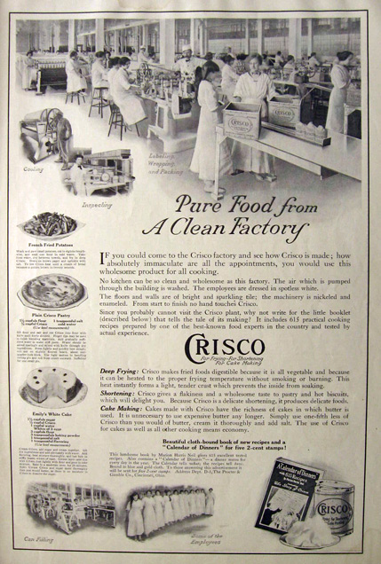 1915 Crisco Ad ~ Interior of Factory Photo