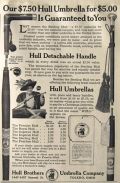 1912 Hull Brothers Umrella Ad ~ Detachable Handle