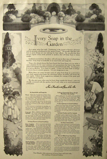 1912 Ivory Soap Ad ~ In the Garden