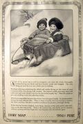1912 Ivory Soap Ad ~ Katharine Wireman, Kids on Sled