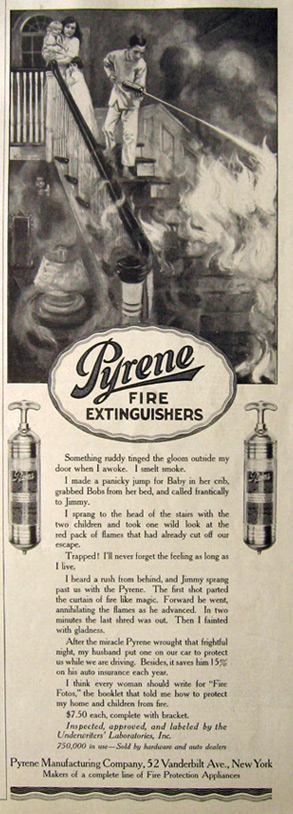 1916 Pyrene Fire Extinguisher Ad