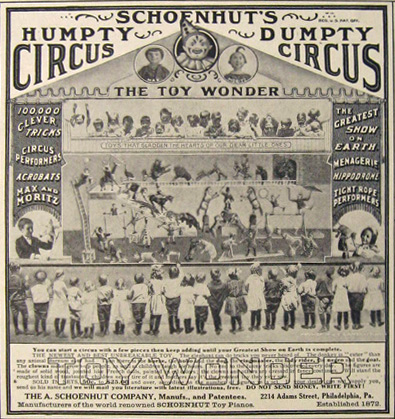 1907 Schoenhut's Humpty Dumpty Circus Ad