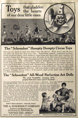 1912 Schoenhut's Humpty Dumpty Circus Ad