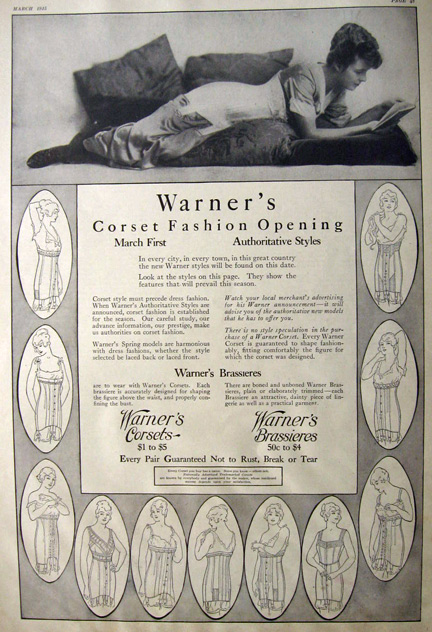1915 Warner's Corset Ad ~ New Styles