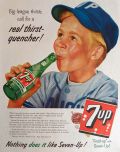 1956 7-Up Seven Up Ad ~ Baseball Kid