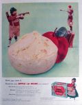 1956 Borden's Apple La Made Ice Cream Ad ~ Bull Shoots Arrow