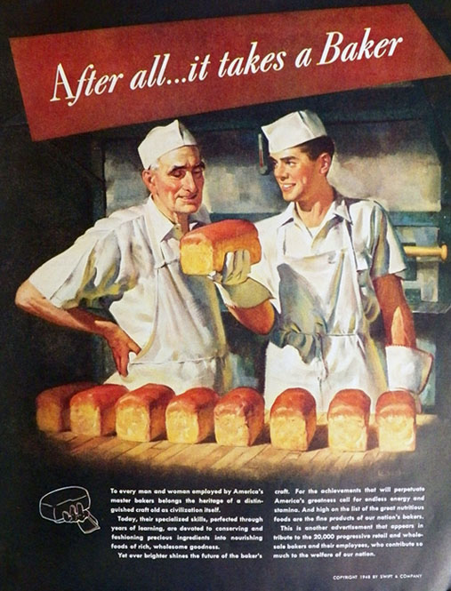 1948 The Craft of Baking Tribute Ad It Takes a Baker, Vintage Baking Ads