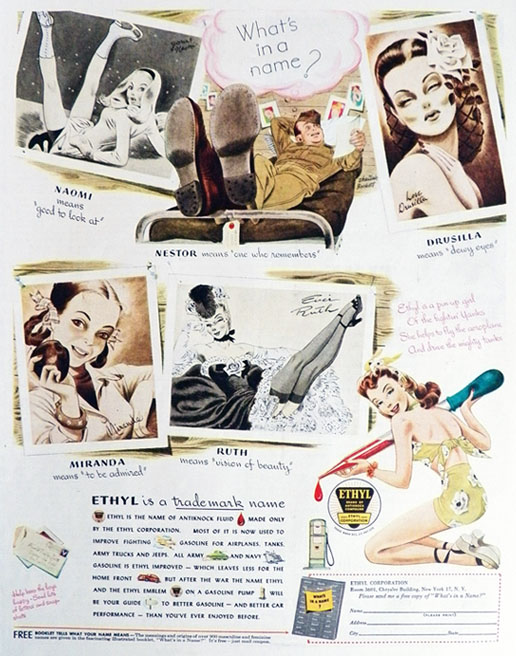 1944 Ethyl Gasoline Ad ~ What's In A Name?