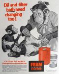 1956 Fram Oil Filter Ad ~ Keith Ward Chimp Family